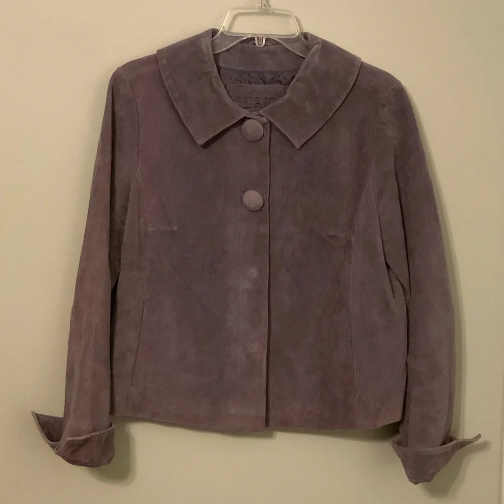 Ladies grey suede jacket like new. Sz medium - Picture 1 of 3